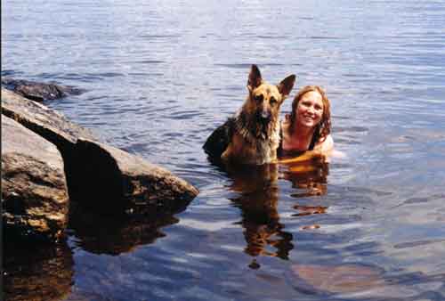 Sleeman in Lake with Mom